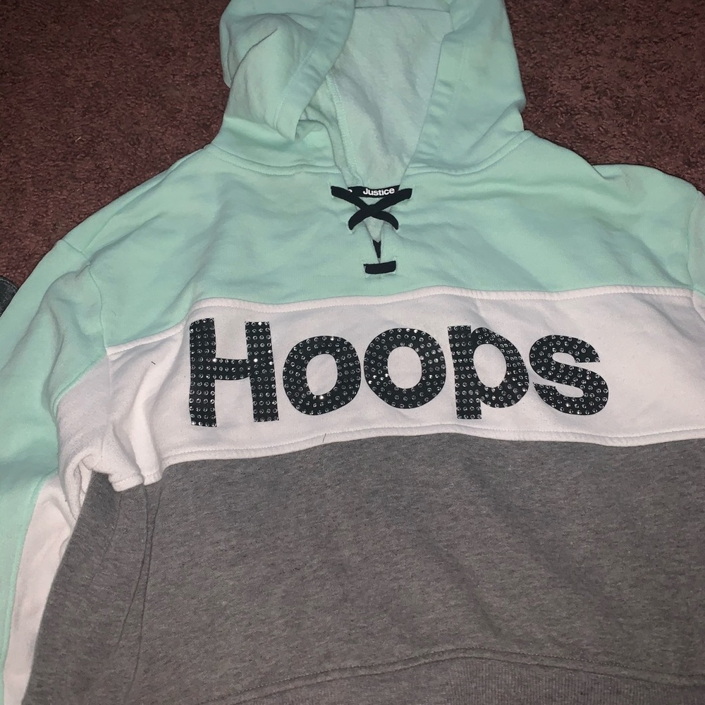 Justice cropped hoodie size 18/20